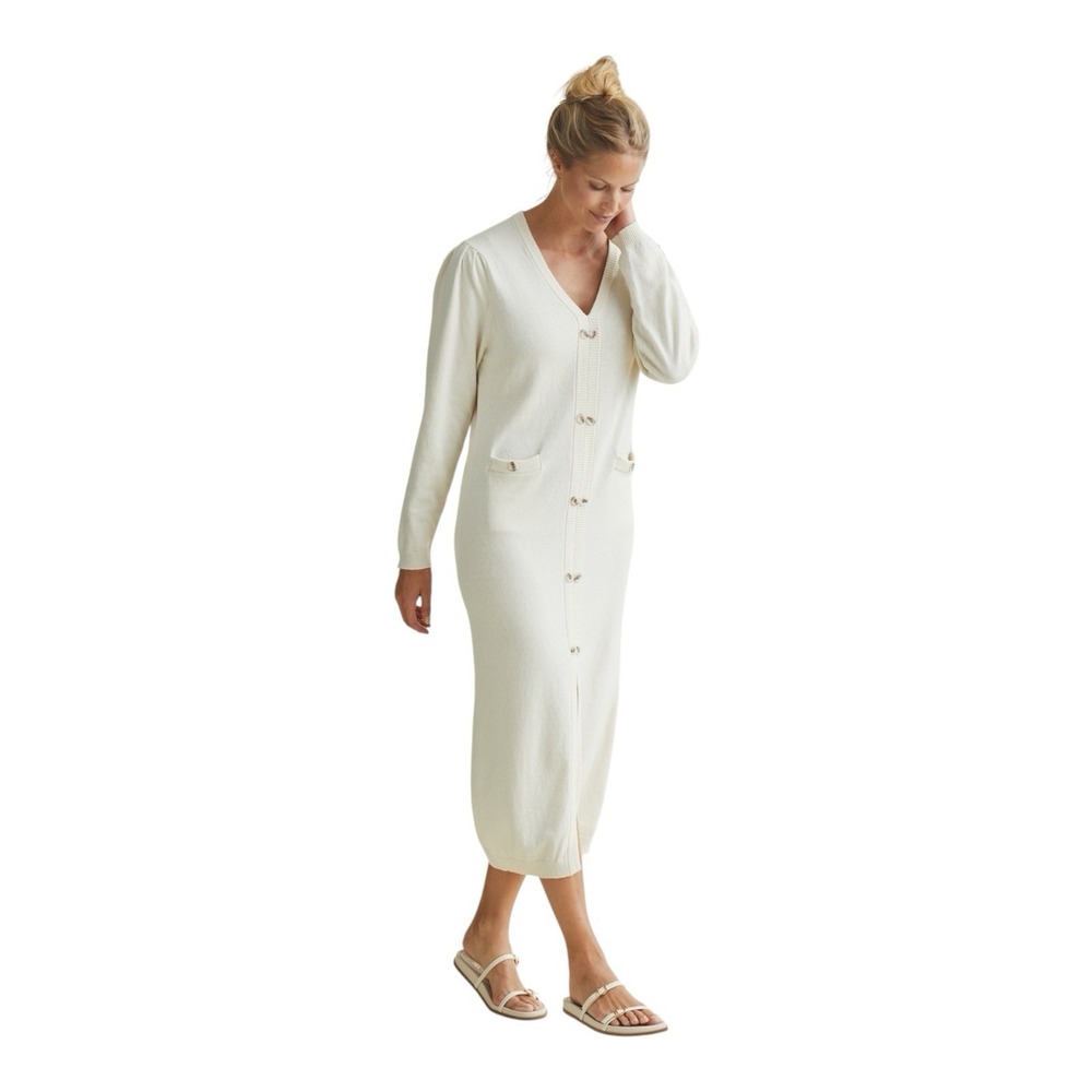 A. Putnam Enza Cashmere Blend Pale Pink Midi Lightweight Sweater Dress Small New